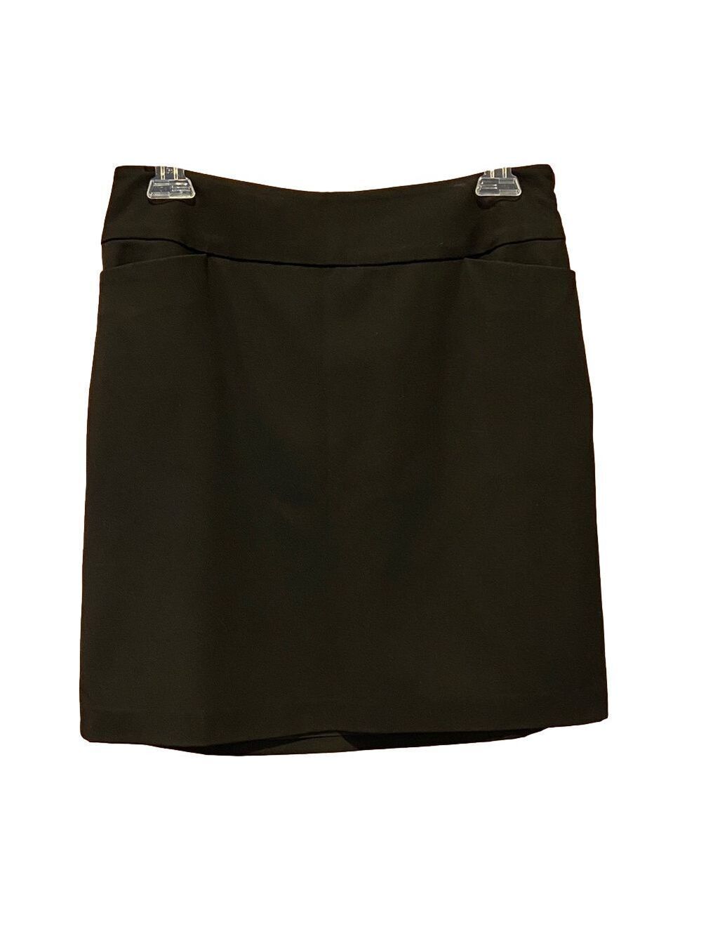 LOFT Ann Taylor Mini Black Skirt Fully Lined w/ Side Zipper & Hip Pockets Size 4